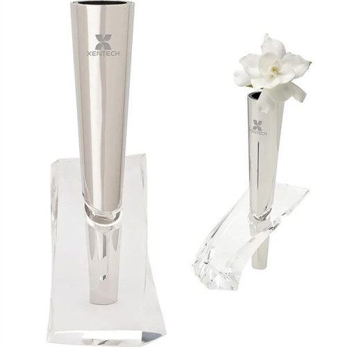 Glacier Vase Chrome & Acrylic Vase