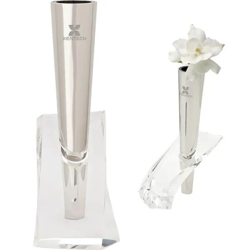 Glacier Vase Chrome & Acrylic Vase