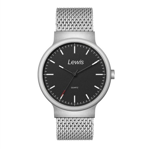 40MM METAL MATTE SILVER CASE, 3 HAND MVMT, BLACK D...