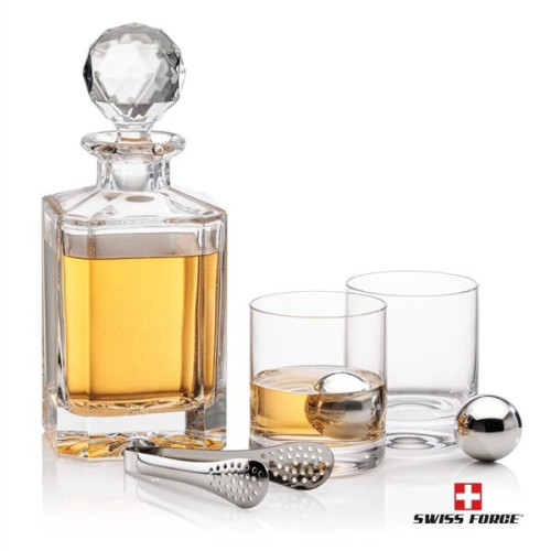 Bainbridge 3pc Decanter Set & S/S Ice Balls