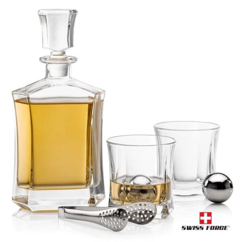 Avalon 3pc Decanter Set & S/S Ice Balls