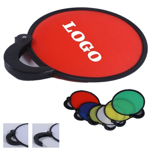 Nylon Pop Up Folding Fan Flying Disc with Handle MOQ 100pcs
