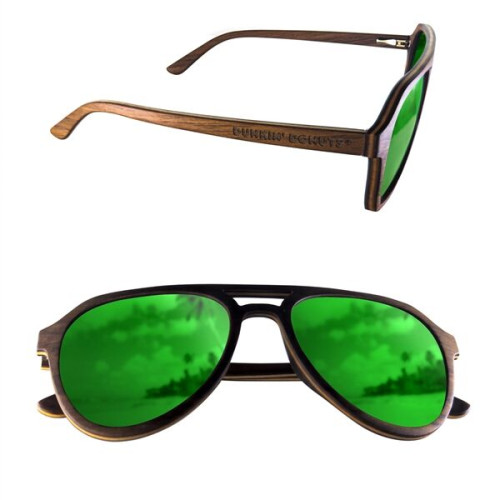 Polarized or Mirror Wood Aviator Sunglasses