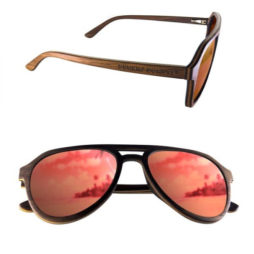 Polarized or Mirror Wood Aviator Sunglasses