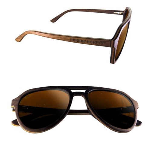 Polarized or Mirror Wood Aviator Sunglasses