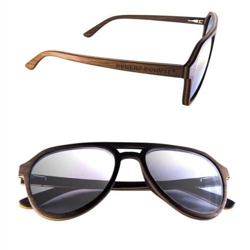 Polarized or Mirror Wood Aviator Sunglasses