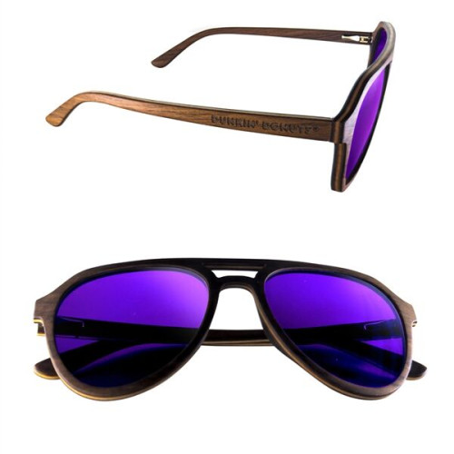 Polarized or Mirror Wood Aviator Sunglasses