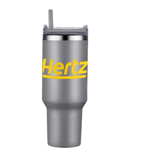 40 oz. Double Wall Tumbler With Handle and Straw