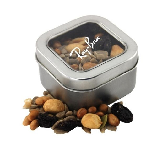 Tin with Window Lid and Trail Mix
