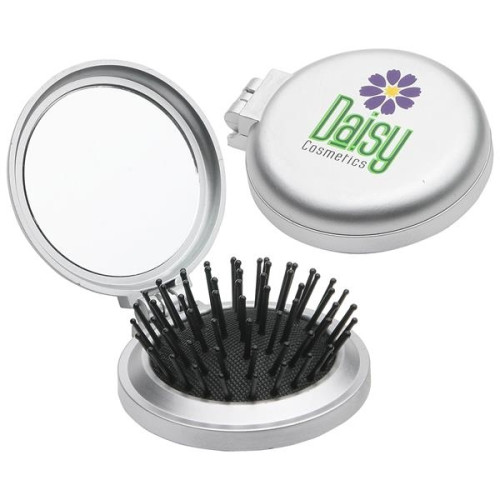 Travel Disk Brush & Mirror