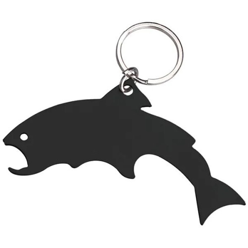 Trout Shaped Stainless Steel Bottle Opener w/ Key Ring