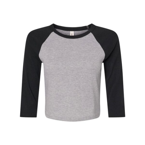 BELLA + CANVAS Women's Micro Rib Three-Quarter Raglan Sle...