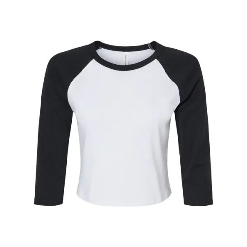 BELLA + CANVAS Women's Micro Rib Three-Quarter Raglan Sle...