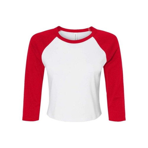 BELLA + CANVAS Women's Micro Rib Three-Quarter Raglan Sle...