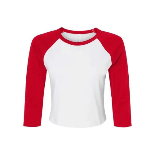 BELLA + CANVAS Women's Micro Rib Three-Quarter Raglan Sle...