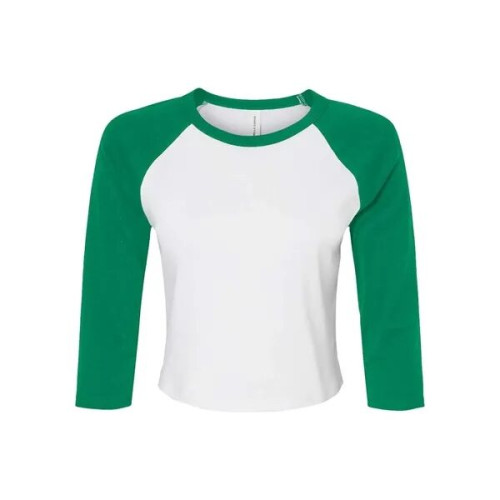 BELLA + CANVAS Women's Micro Rib Three-Quarter Raglan Sle...