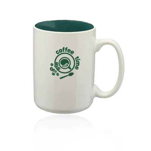 15 oz. Glossy Two-Tone Personalized Ceramic Mug
