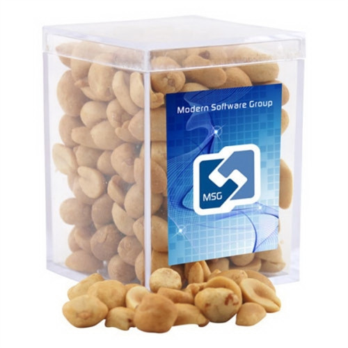 Peanuts in a Clear Acrylic Square Box