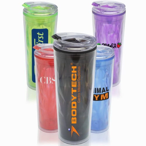 20 oz. Double Wall Plastic Travel Mug Color Matching Lid