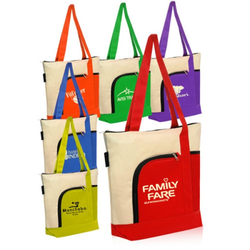 Zipper Polyester Tote Bag