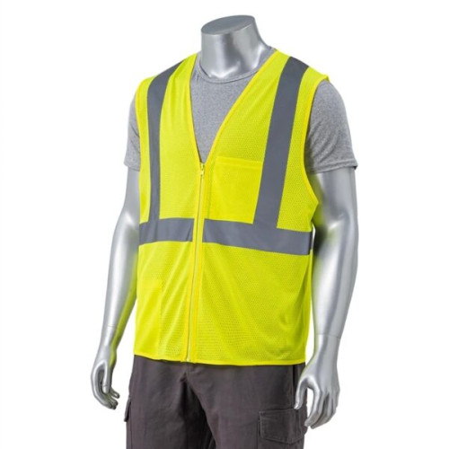 High Viz Class 2 Reflective Tape Safety Zipper Vest