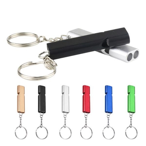 MOQ50 Aluminum Alloy Survival Whistle With Keychain