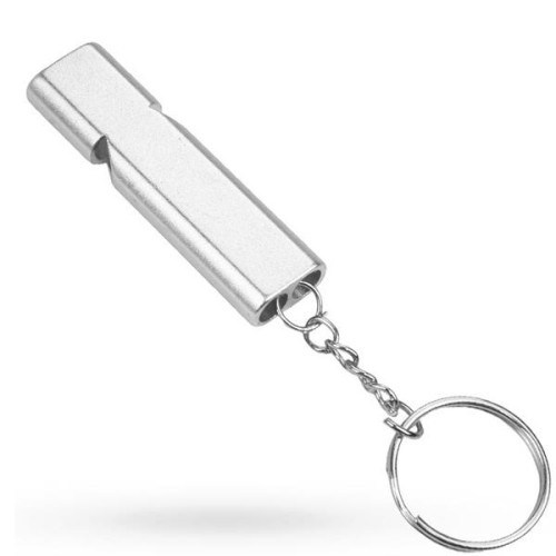 MOQ50 Aluminum Alloy Survival Whistle With Keychain