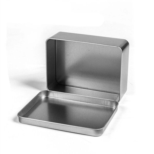 Rectangle Empty Tin Storage Box With Lid