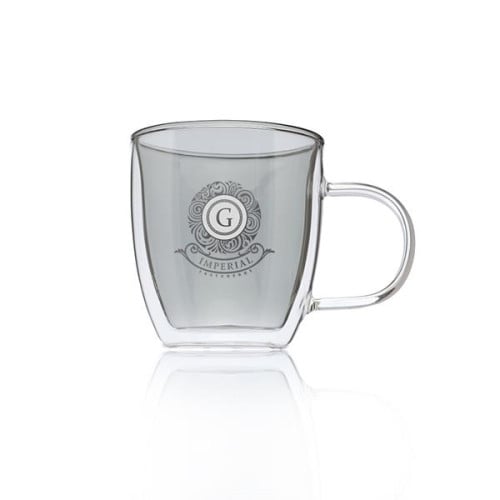 10 oz. Crystallite Double Wall Glass Coffee Mug