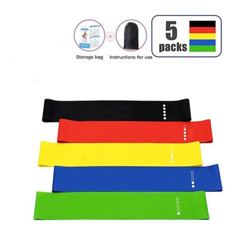 5 in 1 Exercise Loop TPE Elastic Resistance Band Set