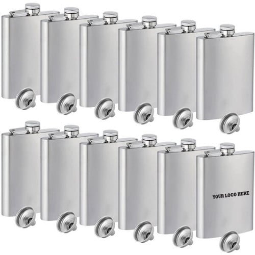 8 Oz Stainless Steel Flask with Funnel