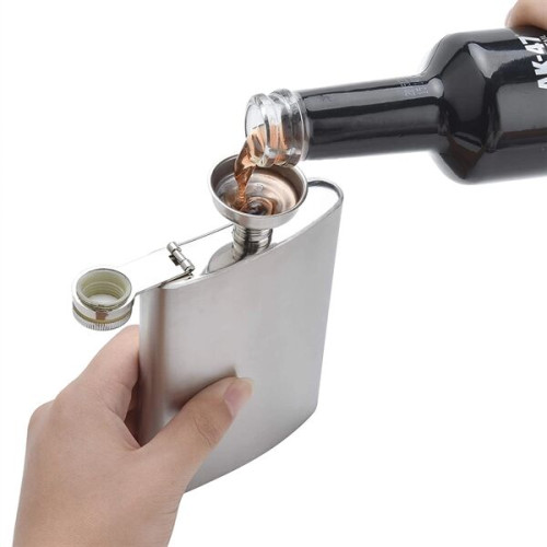 8 Oz Stainless Steel Flask with Funnel