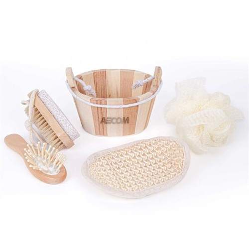 Bamboo Bucket Bath and Beauty Gift Set - 4pcs