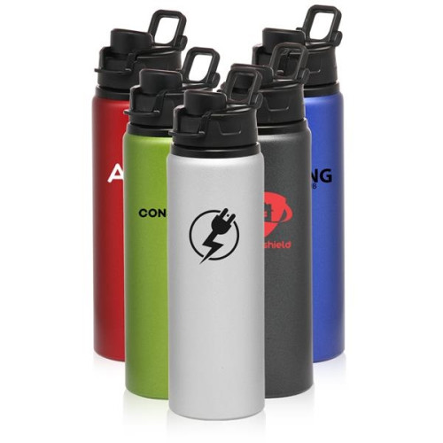 25 oz. Aluminum Metallic Sports Bottle With Snap Lids