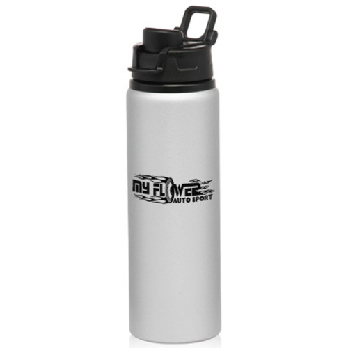 25 oz. Aluminum Metallic Sports Bottle With Snap Lids