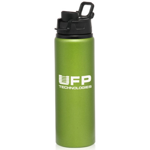 25 oz. Aluminum Metallic Sports Bottle With Snap Lids