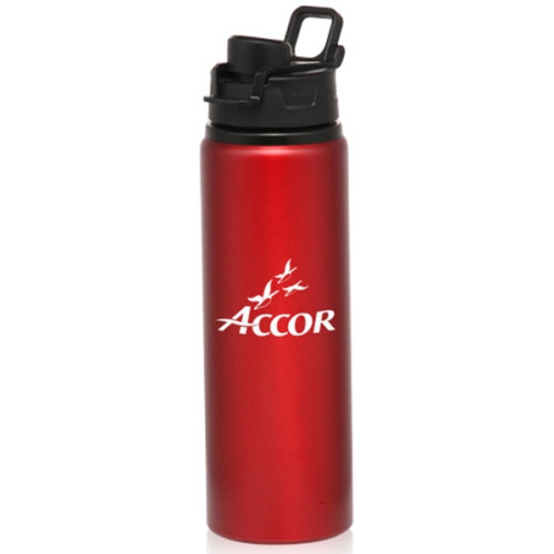 25 oz. Aluminum Metallic Sports Bottle With Snap Lids