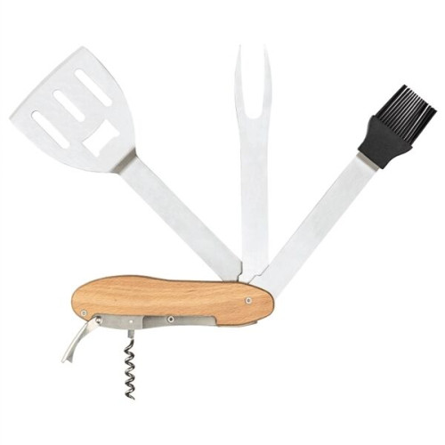 5 Piece BBQ Multi-Tool Spatula Fork Brush