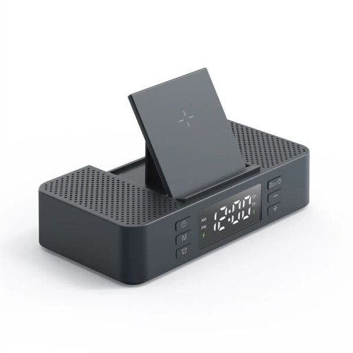 EchoPower Dual Speaker Wireless Clock: 15W Charging & Phone 
