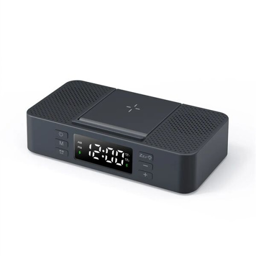 EchoPower Dual Speaker Wireless Clock: 15W Charging & Phone 