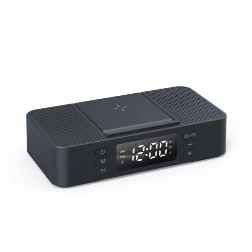 EchoPower Dual Speaker Wireless Clock: 15W Charging & Phone 