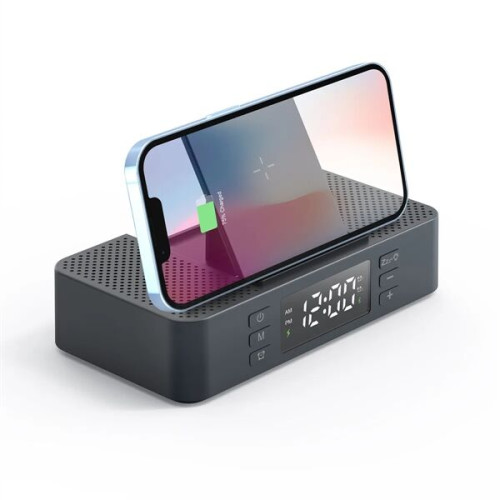 EchoPower Dual Speaker Wireless Clock: 15W Charging & Phone 