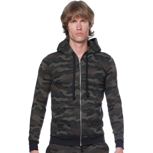 USA Made Unisex Camo Fleece Full Zip Pullover Hoodie