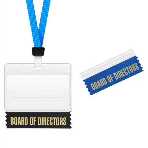 Board of Directors 4"L x 1.625"W Badge Ribbons