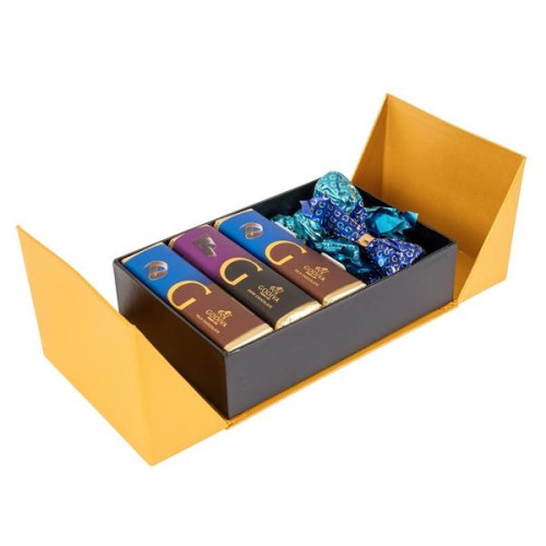Label Printed Golden Box of Godiva Chocolate Sweets