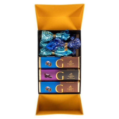 Label Printed Golden Box of Godiva Chocolate Sweets