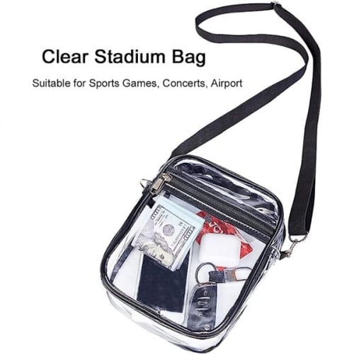 Crossbody Purse Clear Stadium Bag with Adjustable Strap