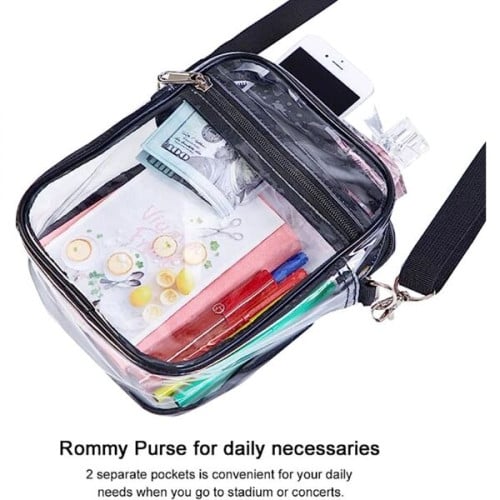 Crossbody Purse Clear Stadium Bag with Adjustable Strap