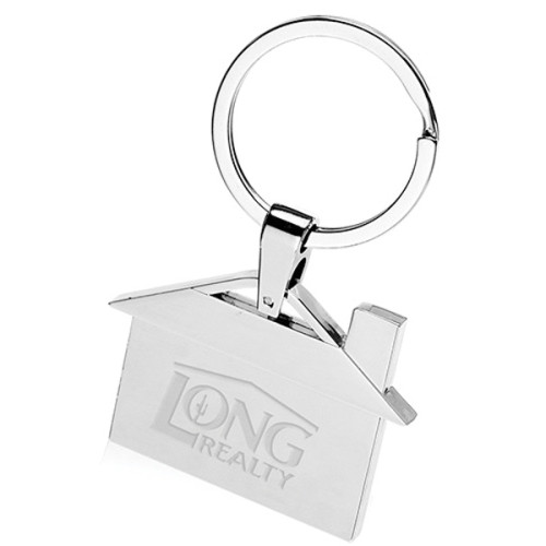 House Shaped Metal Keychain