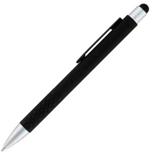 Click Honey Comb Soft Touch Rubber Metal Pen